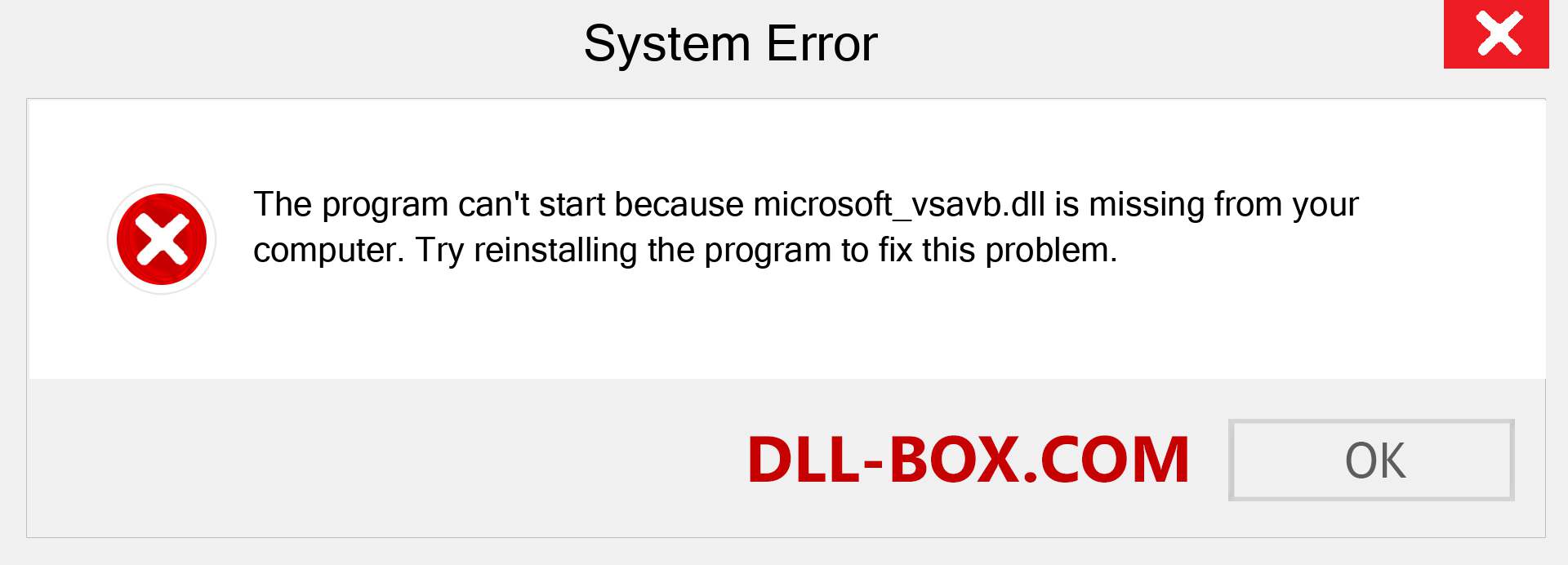  microsoft_vsavb.dll file is missing?. Download for Windows 7, 8, 10 - Fix  microsoft_vsavb dll Missing Error on Windows, photos, images