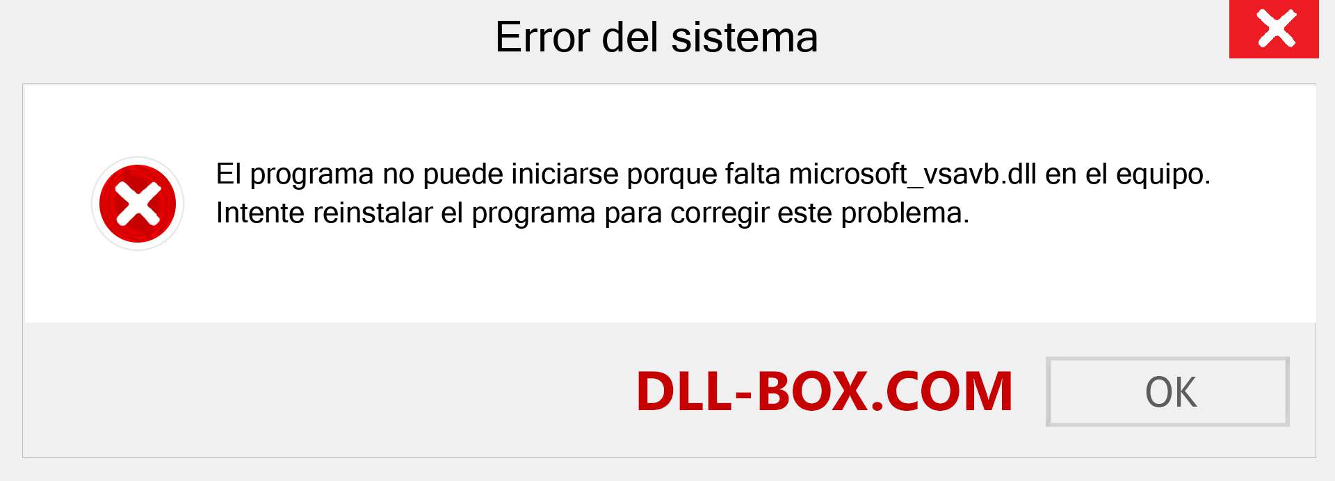 ¿Falta el archivo microsoft_vsavb.dll ?. Descargar para Windows 7, 8, 10 - Corregir microsoft_vsavb dll Missing Error en Windows, fotos, imágenes